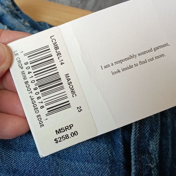 Frame Le Crop Mini Boot Leg Mid-Rise Boot Cut  Jeans Size 25 NWT - Picture 8 of 11